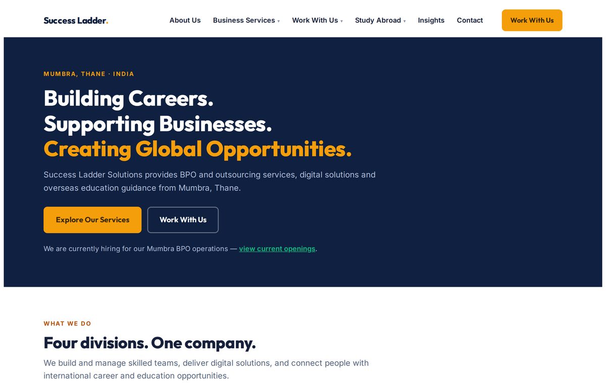 Screenshot of the Success Ladder website built by DigiSphere